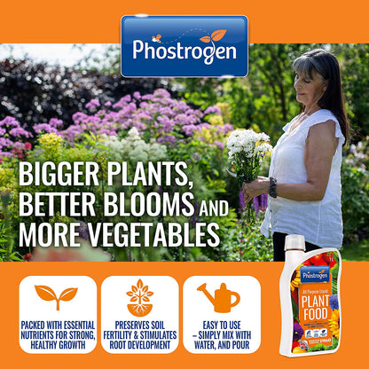 Phostrogen All Purpose Liquid Plant Food 1 litre Concentrate {Makes 166L}