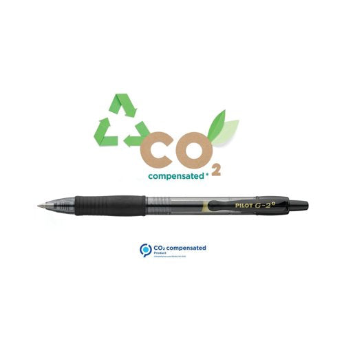 Pilot G-2 Plus Begreen Gel Ink Rollerball Medium Black (Pack of 12) PUJ163166