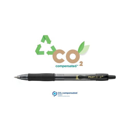 Pilot G-2 Plus Begreen Gel Ink Rollerball Medium Black (Pack of 12) PUJ163166