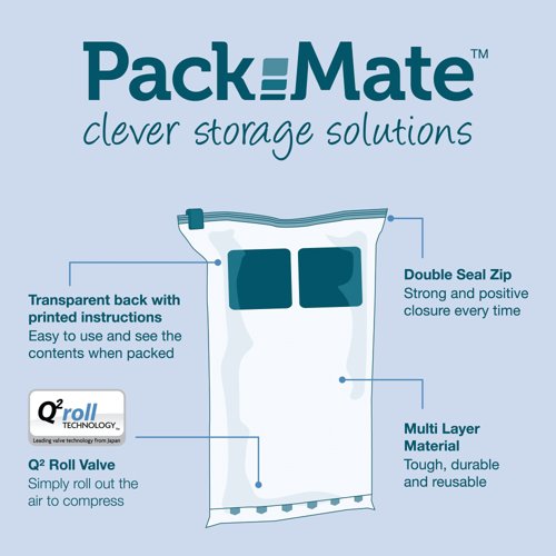 Packmate Medium Roll Vacuum Storage Bags (Pack of 2) C40422-GRE