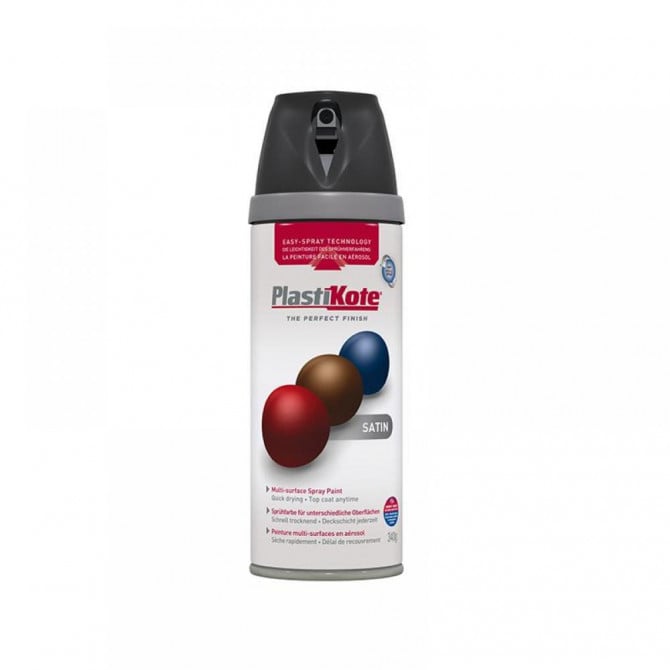 Plasti-kote Premium Spray Paint Satin 400ml Black