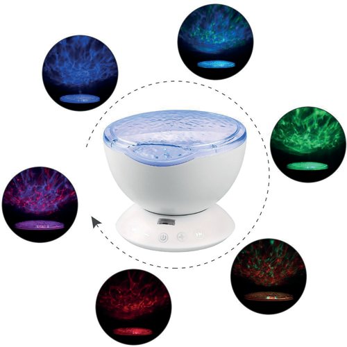 Ocean Wave Projector Lamp White SOWPM
