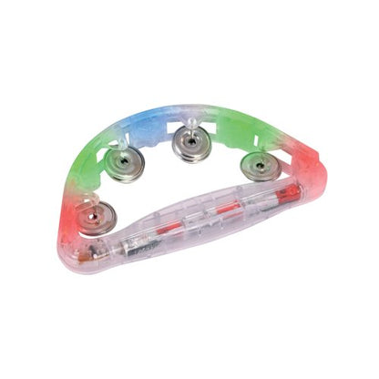 Flashing LED Light Up Tambourine Plastic Large STAM