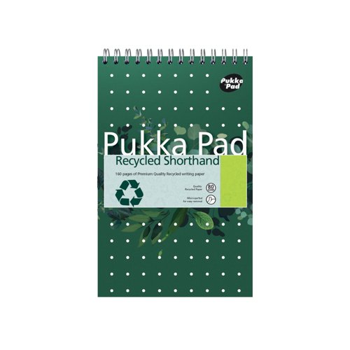 Pukka Pad Recycled Shorthand Jotta Pad Green (Pack of 3) RCSHRT160