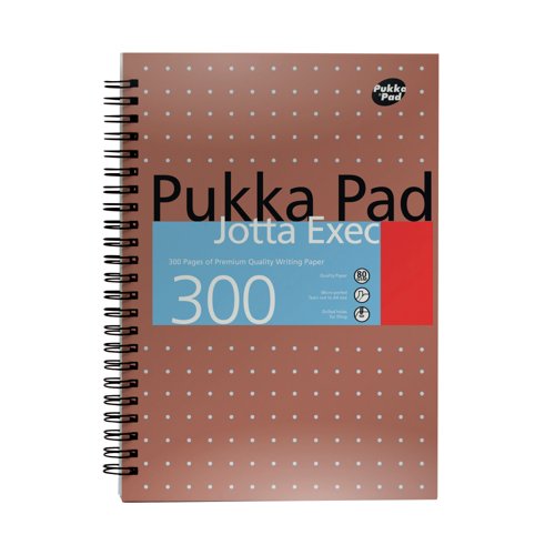 Pukka Pad Ruled Metallic Wirebound Executive Jotta Notepad 300 Pages A4+ Copper (Pack of 3)7019-