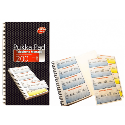 Pukka Pads Telephone Message Pad Wirebound 200 Pages - NWT FM SOLUTIONS