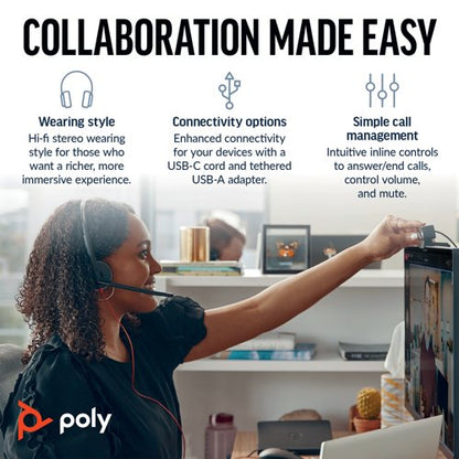 Poly Blackwire 3220 Stereo UC USB-C/A Headset 8X228AA