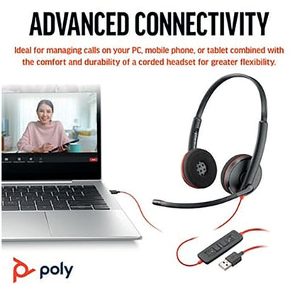 Poly Blackwire 3220 Stereo UC USB-C/A Headset 8X228AA