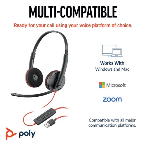Poly Blackwire 3220 Stereo UC USB-C/A Headset 8X228AA