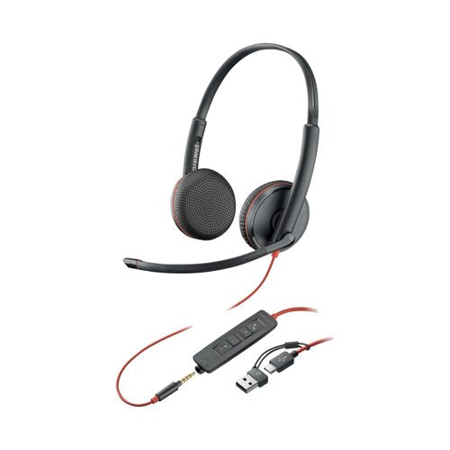 Poly Blackwire 3225 Stereo UC USB-C/A +3.5mm Headset Bulk 8X229A6