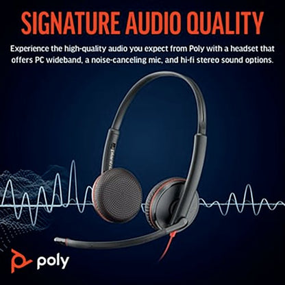 Poly Blackwire 3225 Stereo UC USB-C/A +3.5mm Headset Bulk 8X229A6