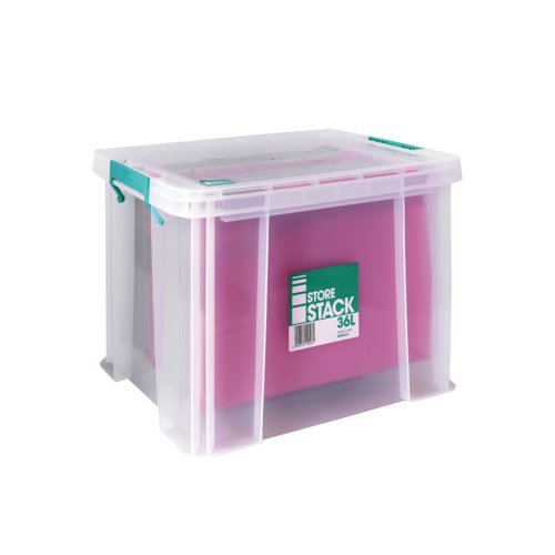 Storestack 36 Litre Storage Box W480Xd380Xh320Mm Clear RB90124