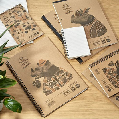 Rhino Recycled Wirebound Notebook 160 Pages 8mm Ruled A4 (Pack of 5) SRTWA4