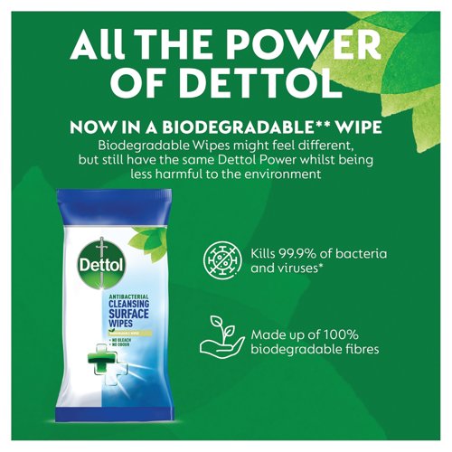Dettol Antibacterial Cleansing Surface Wipes x126 Pack of 6 GB-YAF