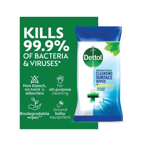 Dettol Antibacterial Cleansing Wipes (Pack of 126) 3189500S