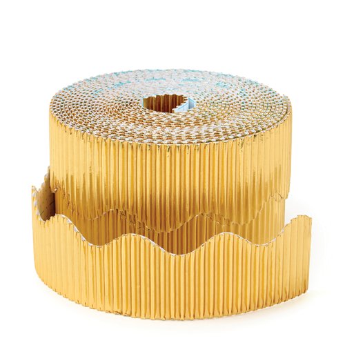 Scalloped Corrugated Border Rolls Gold 78714
