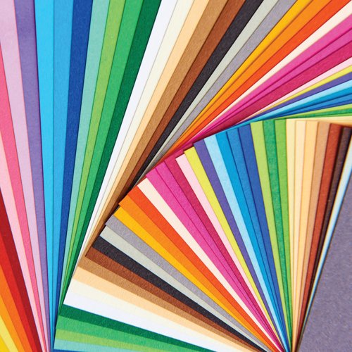 Coloured Card Pack Assorted 130gsm A4 (Pack of 50) AD48252