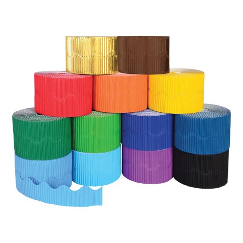 Scalloped Corrugated Border Rolls Rich Blue 78711
