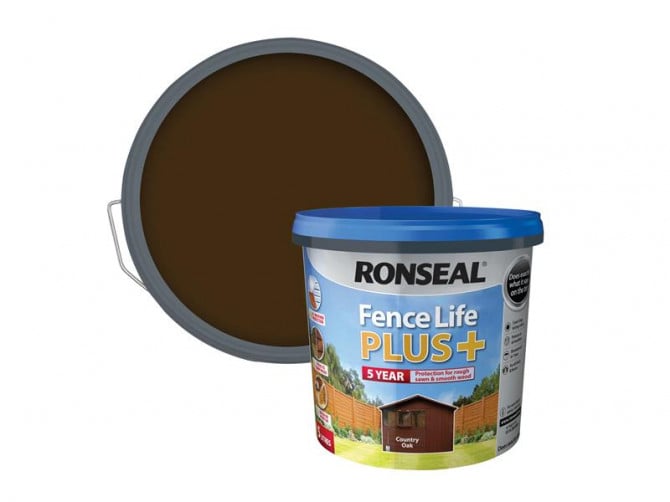 Ronseal Fence Life Plus+ Country Oak 5 Litre, 5L