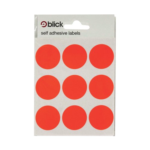 Blick Coloured Labels in Bags Round 29mm Dia 36 Per Bag Red (720 Pack) RS005155