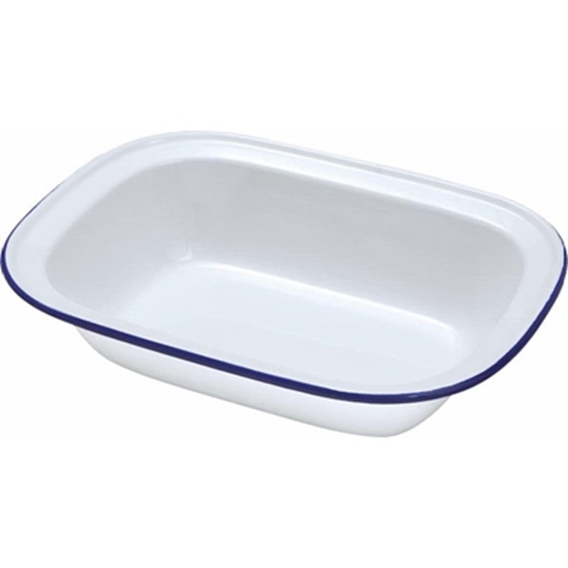 Falcon Enamel Oblong Pie Dish | &nbsp;Blue and White | 26cm
