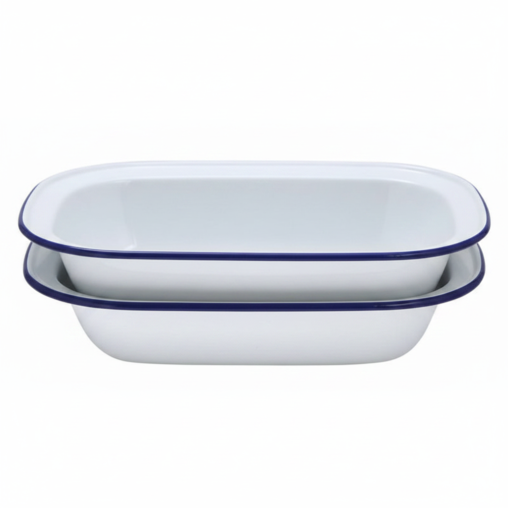 Falcon Enamel Oblong Pie Dish | &nbsp;Blue and White | 26cm