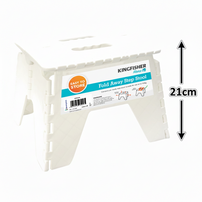 Kingfisher Fold Away Step Stool Cream/ Off White 21cm