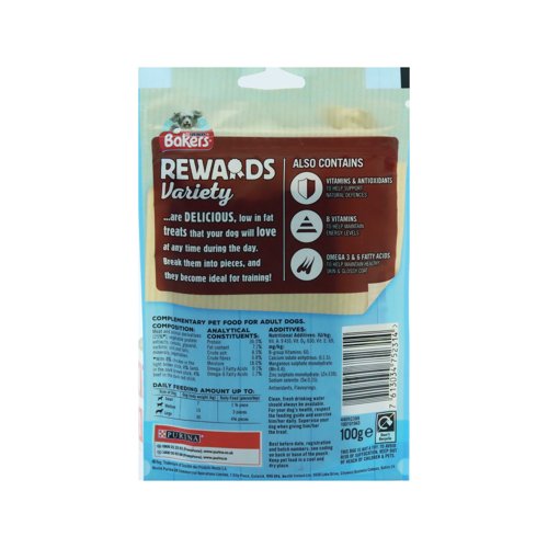 Bakers Rewards Variety Dog Treats with Beef Chicken and Lamb 100g (Pack of 18) 540551