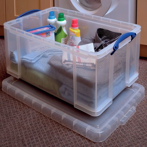 Really Useful 48L Plastic Storage Box W600xD400xH310mm Clear 48C