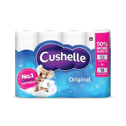 Cushelle Original Toilet Roll 2-Ply 270 Sheets/Roll (Pack of 12) 10590