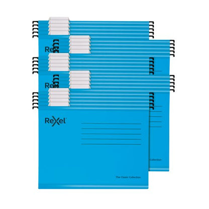 Rexel Classic Suspension Files Foolscap Blue (25 Pack) 2115590