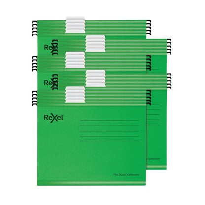 Rexel Classic Suspension Files Foolscap Green (Pack of 25) 2115591