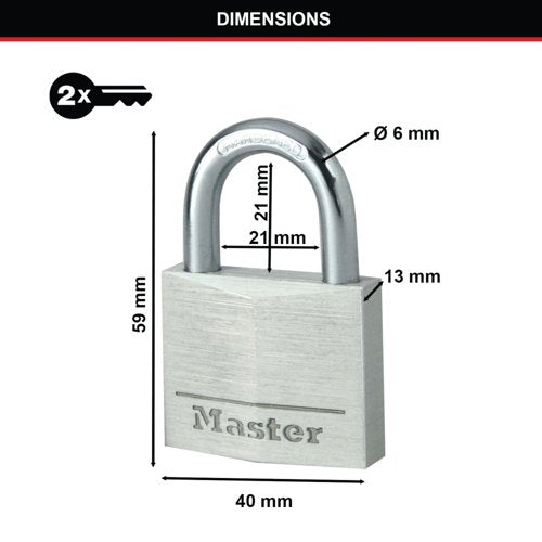 Master Lock 40Mm Aluminium Padlock 9140EURD