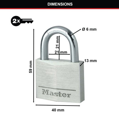 Master Lock 40Mm Aluminium Padlock 9140EURD