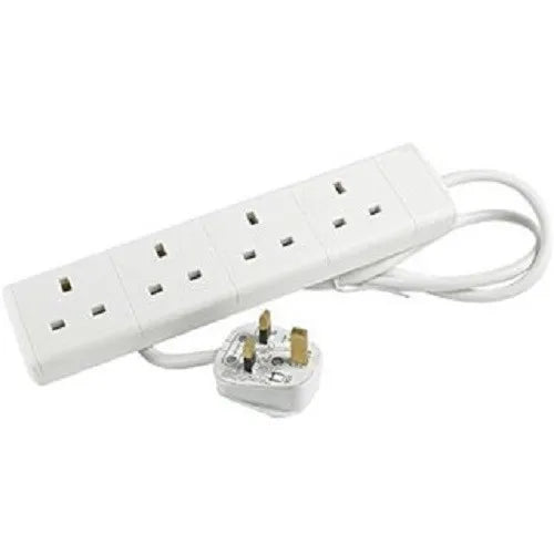 Fixtures Extension Lead 2m 4 Socket White