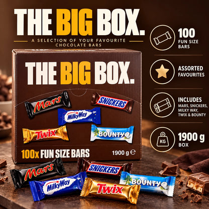 Mars The Big Box Fun Size Chocolate Bars | 1 x 100 Bars | 1.9kg Multipack