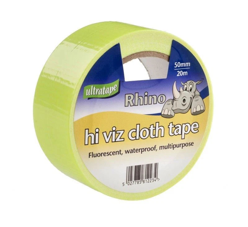 Ultratape Rhino Hi Viz Cloth Tape Yellow 50mm x 20m