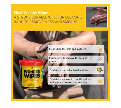 Everbuild Multi Use Wonder Wipes 300 Wipes | Cleans hands, tools and surfaces.