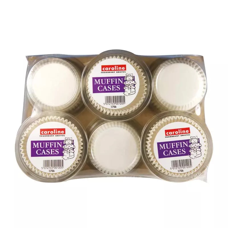 Caroline Plain White Muffin Cake Cases - Tub Of 50 Large (8Cm X 4Cm)