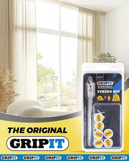Gripit Yellow Curtain Kit - Pack of 6 - Heavy Duty Plasterboard Fixings 71kg