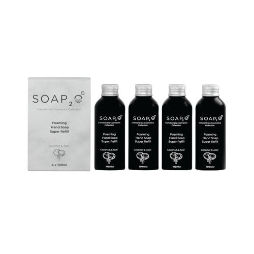 Soap2O Foaming Hand Soap Super Refill Makes 4L Pack of 4 S2OAB100