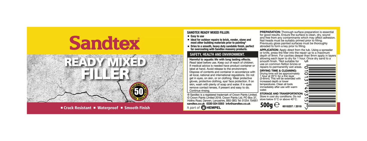Sandtex Ready Mixed Masonry Filler 500ml