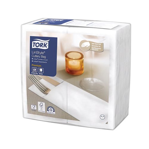 Tork Linstyle Cutlery Bag White (Pack of 50) 509600