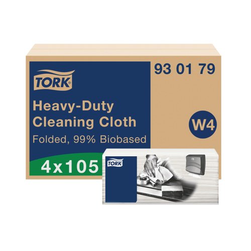 Tork Biobased Heavy-Duty Cleaning Cloth White (Pack of 420) 930179