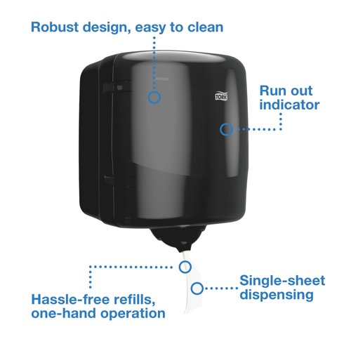 Tork Reflex Centrefeed Dispenser Single Sheet M4 Black 473191