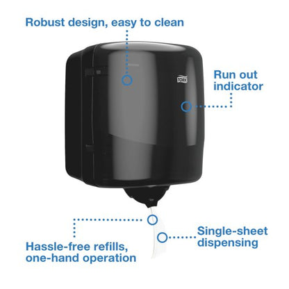 Tork Reflex Centrefeed Dispenser Single Sheet M4 Black 473191