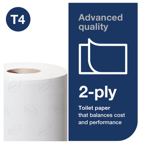 Tork T4 Conventional Toilet Paper Roll Advanced 2-Ply White 320 Sheets (Pack of 36) 100320