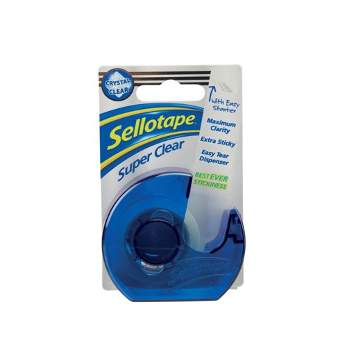 Sellotape Super Clear Tape Dispenser + Roll 18mmx15m (Pack of 6) 1765966