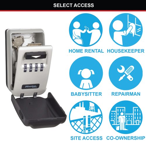 Master Lock Light Up Dial Select Access Key Lock Box Wall Mounted Grey 5425EURD
