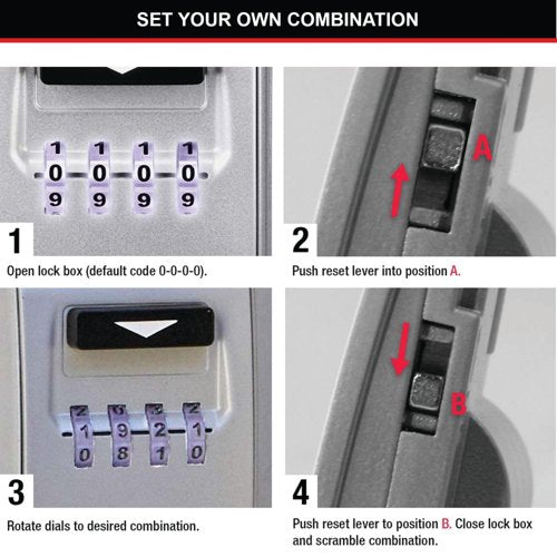 Master Lock Light Up Dial Select Access Key Lock Box Wall Mounted Grey 5425EURD